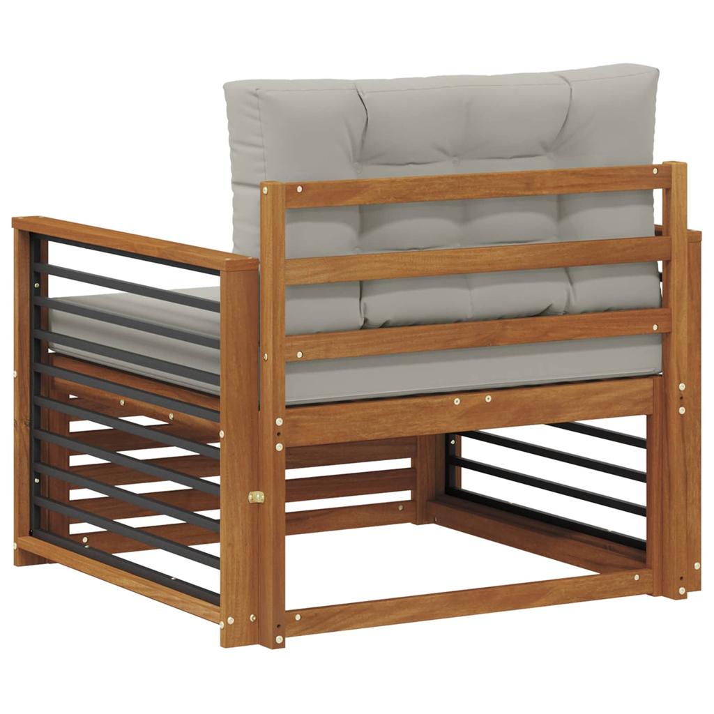 Outdoor Sofa Solid Acacia Wood and Polyester