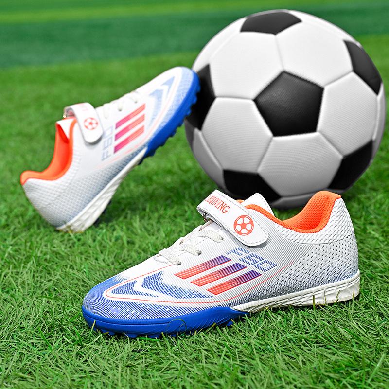 Children's Velcro Anti-Slip Turf Football Shoes for Boys and Girls - Wear-Resistant Competition Training Shoes