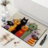 Adorable Cartoon Cat Family Carpet Welcome Mat Doormat Kitchen Rug Carpet for Live Room Bathroom Mat Rug for Bedroom Home