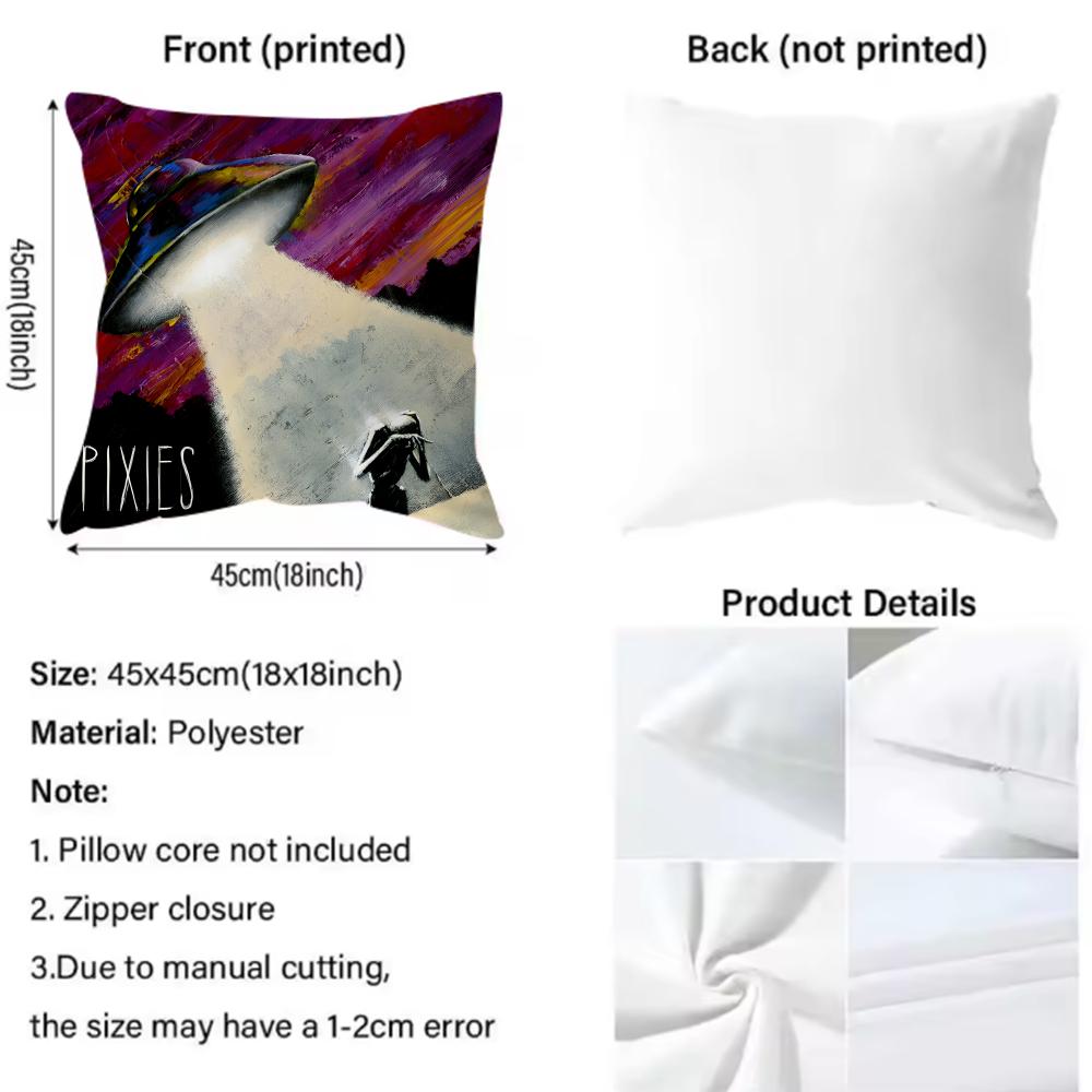 Band P-Pixies Cushion Cover Premium Comfort Reversible Pillow Cover - Dual - Use Design for Home & Car