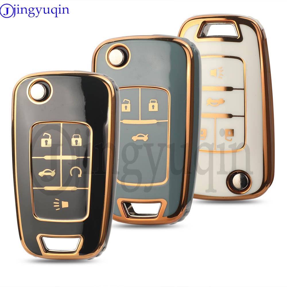 Jingyuqin 3/4/5 Buttons Soft Tpu Car Key Case For Opel/Buick/Chevrolet Cruze Epica Lova Camaro Impala Aveo Malibu Sail Orlando
