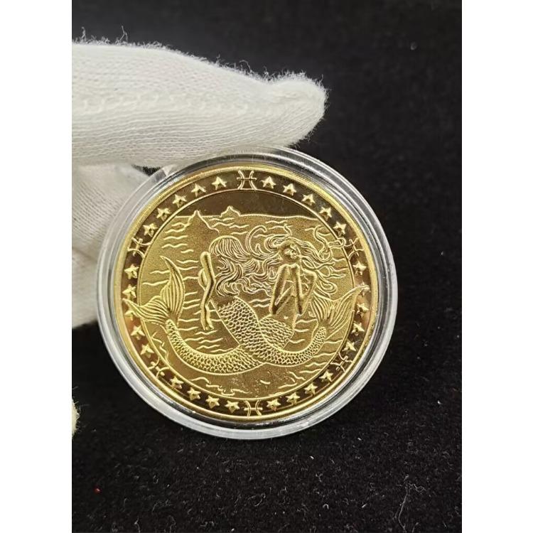 Twelve Constellation Commemorative Medals Tooth Fairy Gold Coins 12 Zodiac Crafts European and American Coins Lucky Guardian Constellation Coins