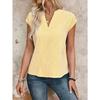 Sommer Neues V-Ausschnitt Gestreiftes Kurzarm-T-Shirt, Lässig und Vielseitig, Schlankmachendes Oberteil für Damen