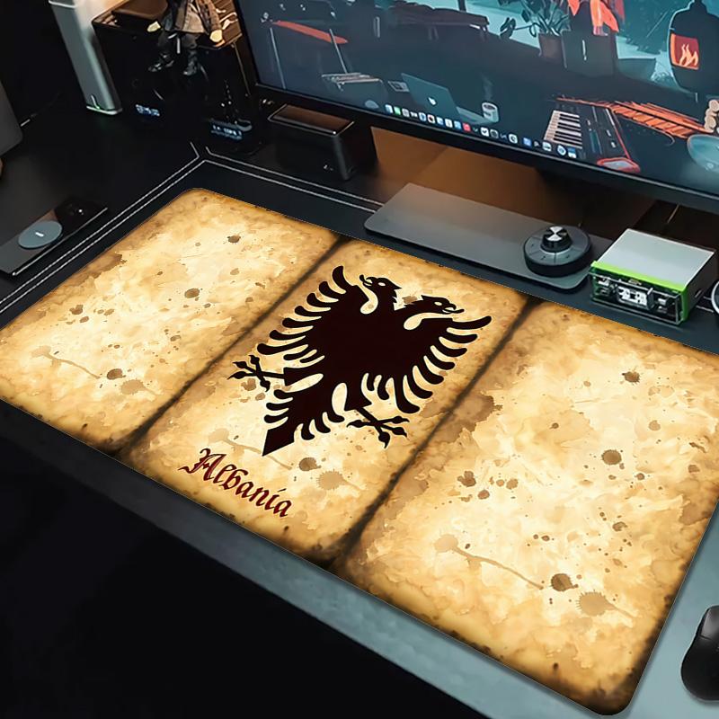 Albania Map Color Mouse Pad Large Gaming Table Cushion Non-slip Laptop Tablet Big Mousepad XXL Mat Mini PC Playmat With Lock edge