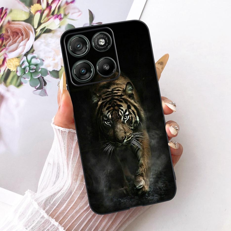 Für Motorola Moto G17 Power Case Moto G15 Niedliche Katze Blumen Bemalte Hülle Weiche TPU Handyhülle Für Motorola G15 Power MotoG17 Taschen