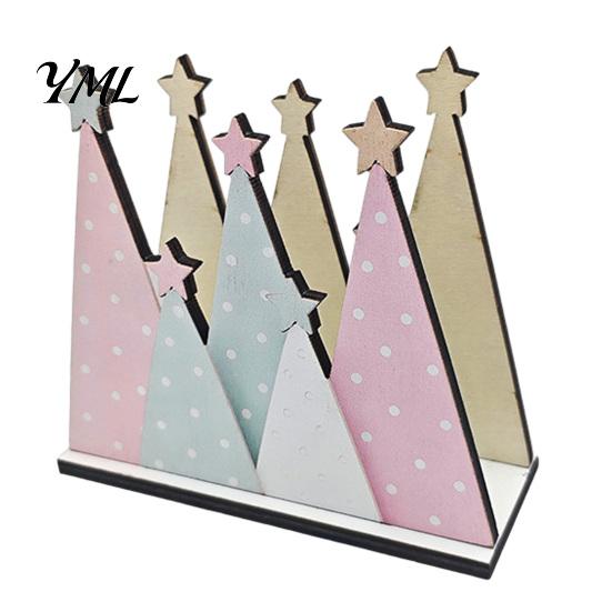 Multi-purpose Desktop Organizer Christmas Theme Wooden Napkin Holder, Decorative Holiday Paper Towel Stand, Unique Ornament Holder HD UV Printing for