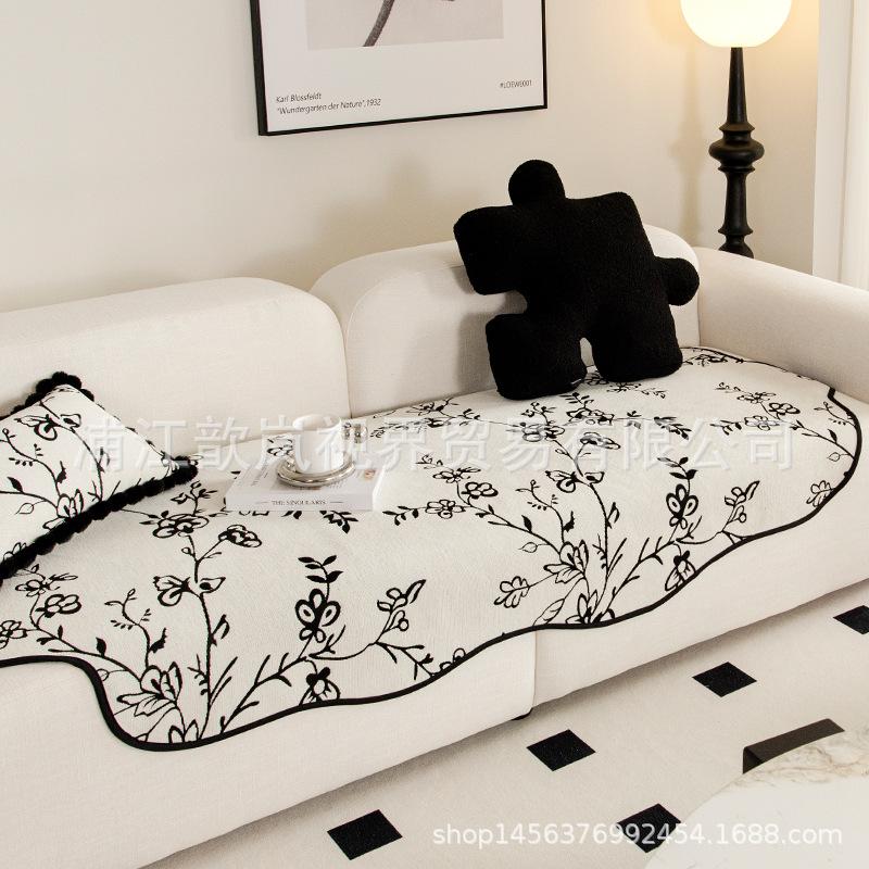 Irregular Special-Shaped Sofa Cushion, Thickened Non-Slip Seat Cushion In Autumn And Winter, American Living Room Leather Sofa Cover, Cloth Towel