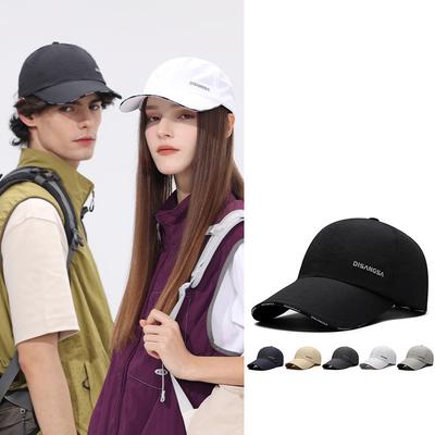 Frühling Sommer Leicht Schnelltrocknend Sonnenschutz Baseballkappe Buchstabe Breiter Schirm Wasserdichte Kappe