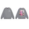 Unisex Oversized Crewneck Fleece-Lined Cotton Sweatshirt With Dice Letter Print Winter Casual Wear