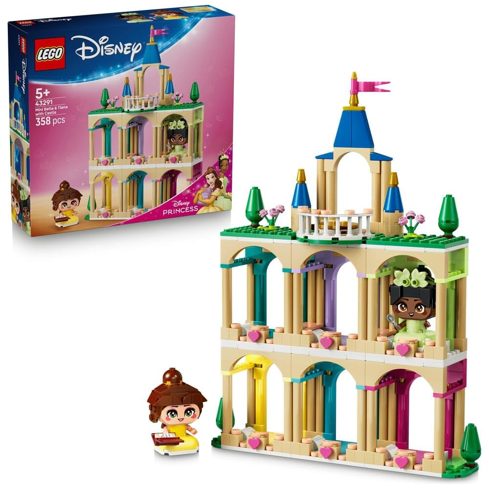 LEGO Disney Princess Belle and Tiana Castle Mini Building Toy for Kids Ages 5-8 Educational Gift 43291