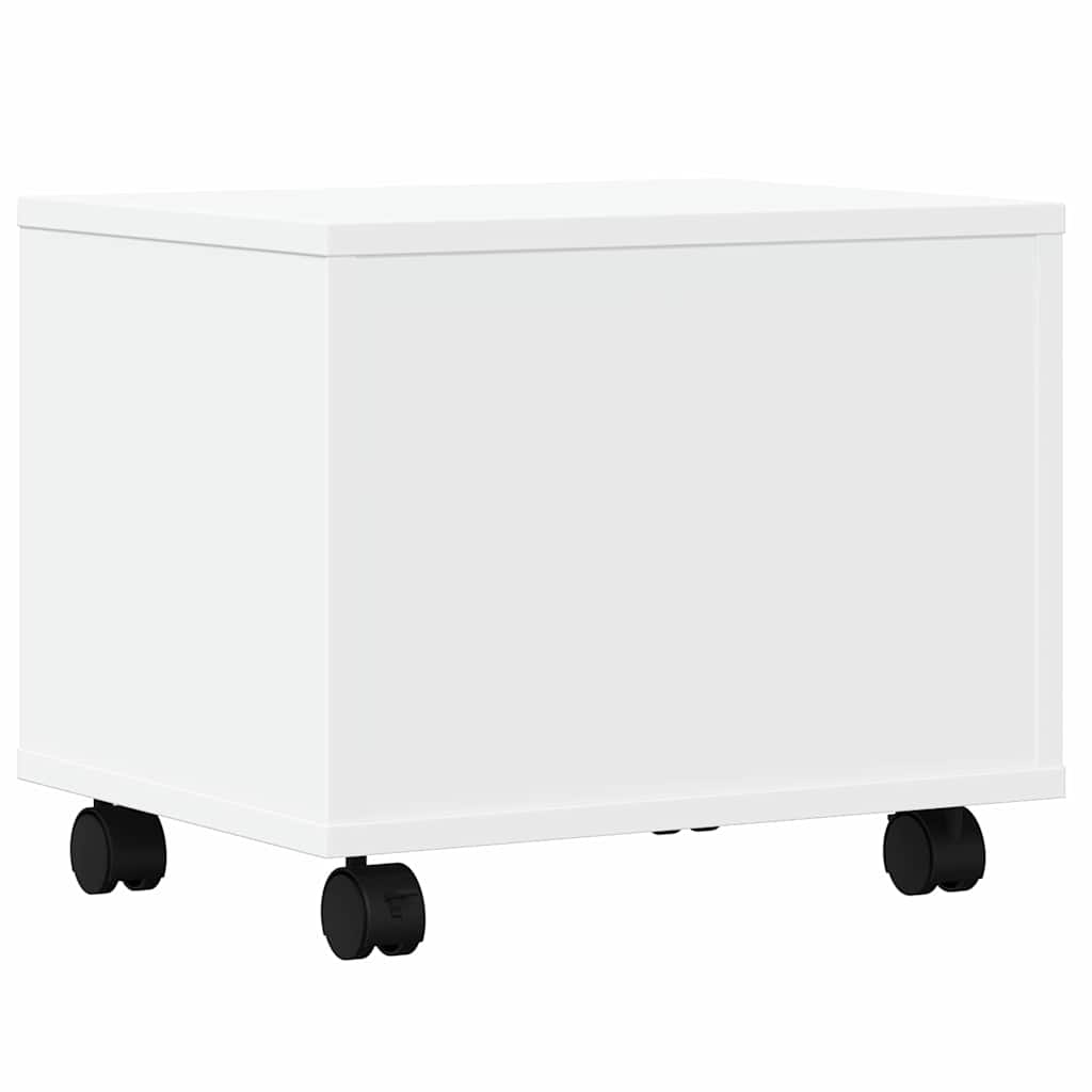 Printer Stand with Casters White 41 X 32 X 34.5 Cm