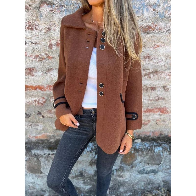 Women S Lapel Single Breasted Long Sleeve Coat For Autumn Winter