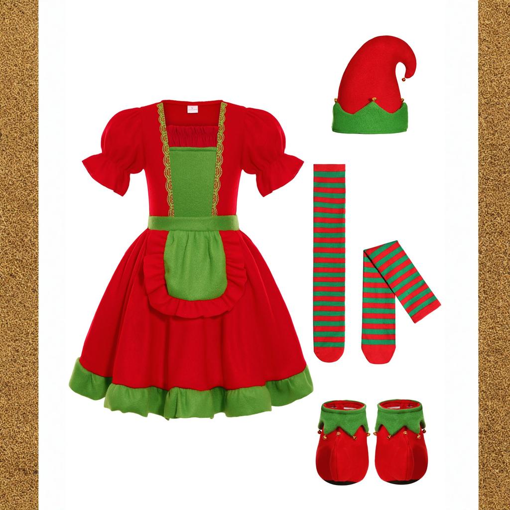 Children's Christmas Costumes, Holiday Party Christmas-themed Performance Cosplay Costumes