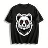 Trendy Red-eyed Panda Print Casual Loose Crewneck Top Pure Cotton T-shirt