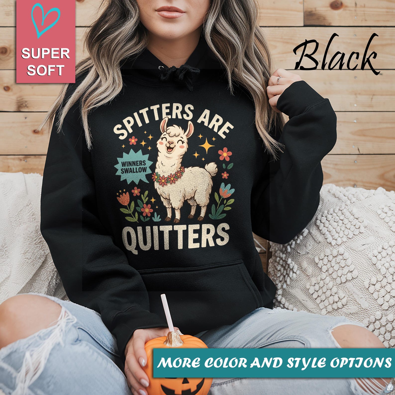 Spitters Are Quitters Llama Shirt, Funny Llama Humor Tee, Adult Joke Graphic T-Shirt, Sarcastic Animal Humor Tee, Funny Gift Idea S