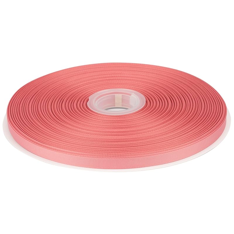 

[Tekdeere]Width 9mm solid dusty rose grosgrain ribbon, perfect for gift wrapping, sewing, hair accessories, wedding decorations - 91m/roll