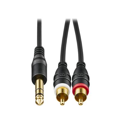 RCA Cable Stereo Standard Plug To Two Pin for Digital and Audio Stereo Conversion Cable Audio-Technica (6.3mm Plugs), 1.5m, Pianos, Mixers,