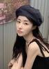 Leobeuaegchyueolli Flying Flower Haute Couture Denim Veil Beret