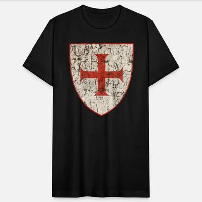 Distressed Medieval Crusaders Knights Templar Cross T-Shirt 100% Cotton O-Neck Short Sleeve Casual Mens T-shirt Size S-3XL