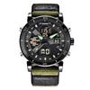 Men Big Brand Chronograph Watches Students Boys Fashion Nylon Band Dual Time Army Multi-function Sports Watch Relogio Masculino