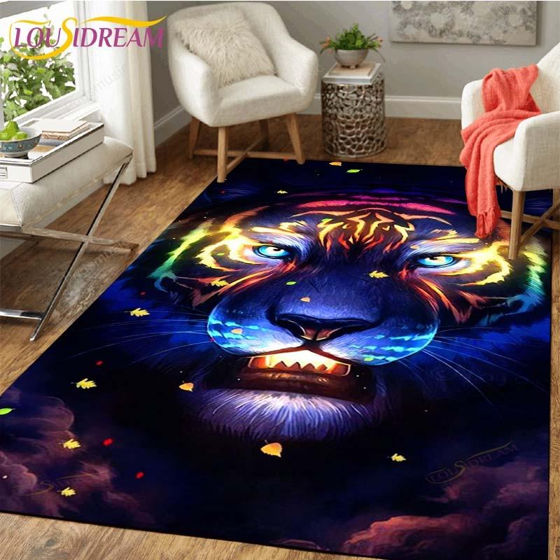 

Ковер с тигром, нескользящий коврик, коврик для комнаты, квадратный качественный съемный коврик для кухни, ванной, пола, водонепроницаемый коврик 160cm x 200cm