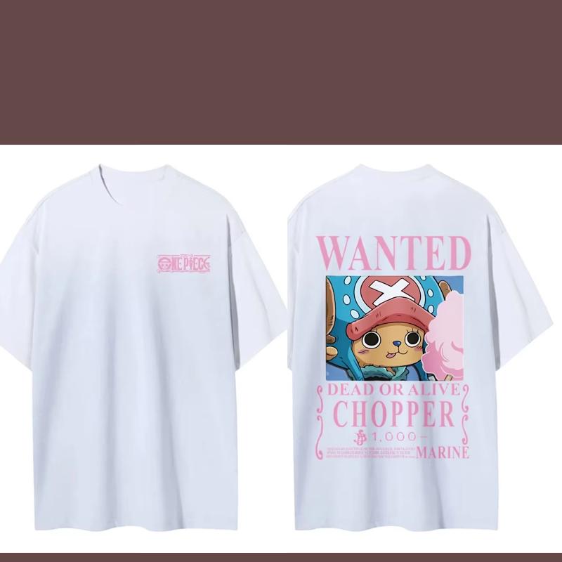 New One Piece Men's Women's T-shirt Tony Tony Chopper Japan Anime Punk Tee Summer Men's and Women's Short Sleeves