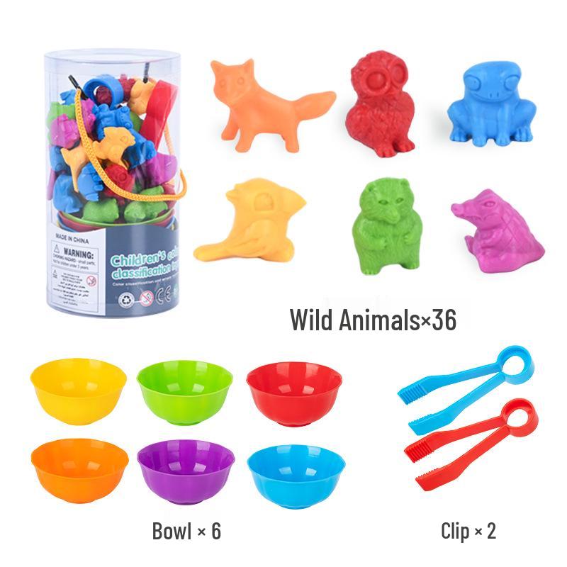 Children's Rainbow Counting Sorting Cups - Soft Rubber Early Education Puzzle Toy