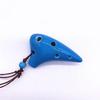 Mini 6 Holes Alto Tone C Necklace Ocarina Ceramic Black Pottery Flute Instrument With Hang Rope 7 Colours Optional