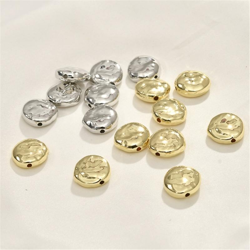 10pcs Irregular Spacer Beads for Jewelry Making DIYs Bracelet Necklace Gold Silver Color Flat Beads Separators Accessory