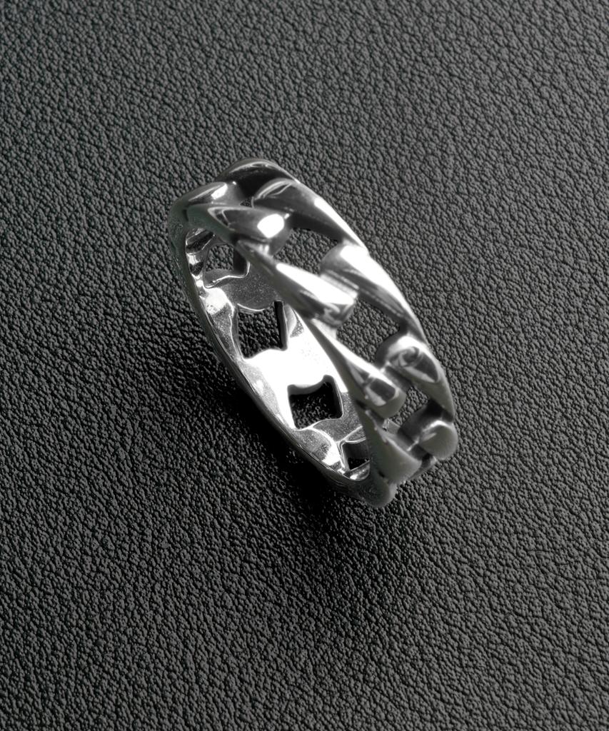 Button Seoul Single Cuban Chain Ring