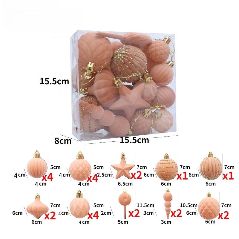 

24 шт./набор Рождественский шар Бархатный Расписной Набор Шар Украшение для Рождественской елки Подвесной шар Украшение для витрины окна Пластик