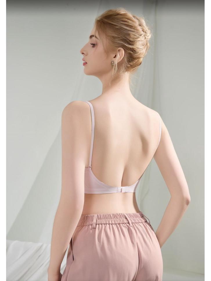 Beautiful Backless Seamless Ice Silk Bra - Women's Thin Summer Wire-Free Push-Up Design