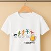 Funny Friday Beer T-Shirt - Week Evolution Graphic Tee for Beer Lovers and Weekend Party Enthusiasts