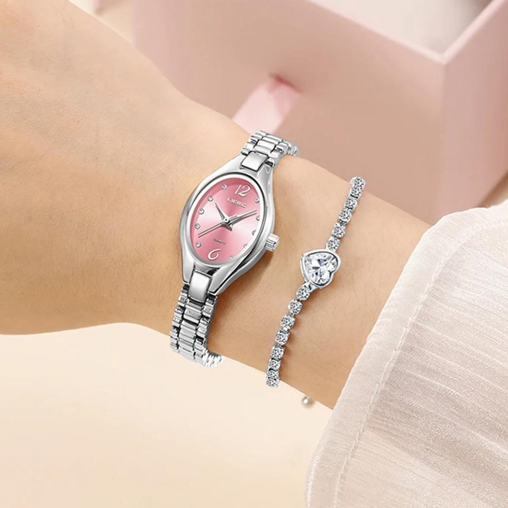 Top Brands Luxury Quartz Wristwatches Fashion Elegant Watches For Women Stainless Steel Strap Watch