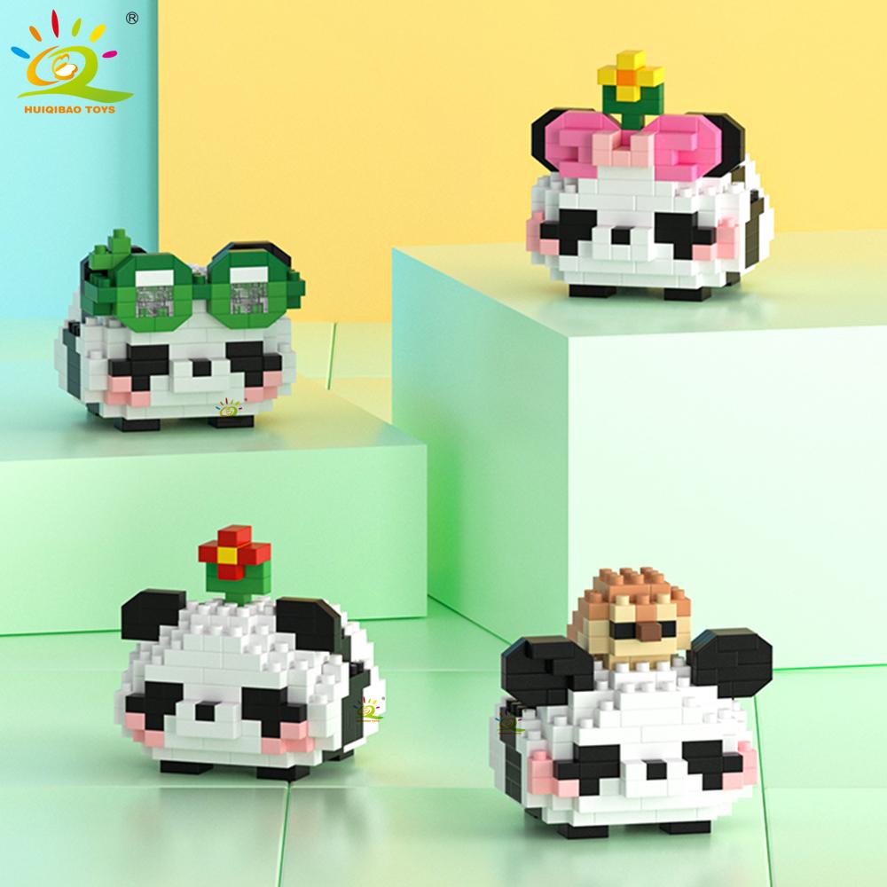 Mini Cute Panda Micro Building Blocks 3D Diamond Model Animal Bricks DIY City Construction Toys for Children Kids Gift