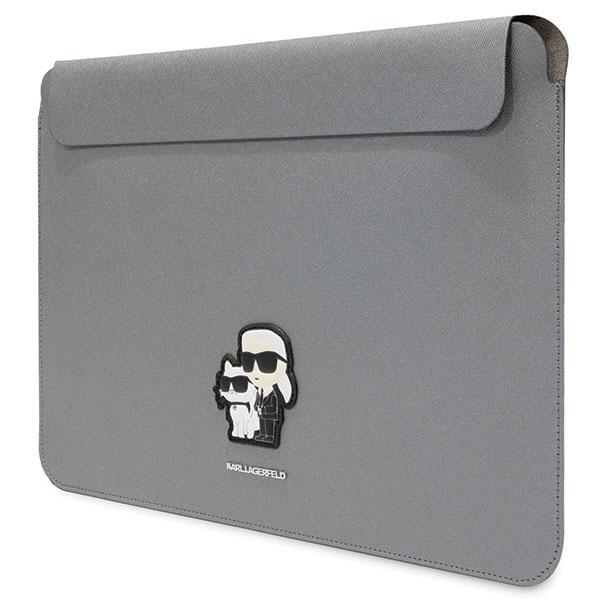 Pokrowiec do MacBook 16" Karl Lagerfeld Saffiano Srebrny