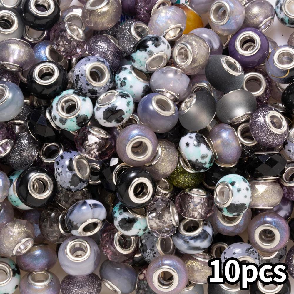 

10/20/30 шт. смоляные черные европейские бусины с большими отверстиями для изготовления ювелирных изделий с большими отверстиями, бусины с большим расстоянием между отверстиями, кулоны, браслеты, ожерелья, ручка для поделок своими руками 10pcs