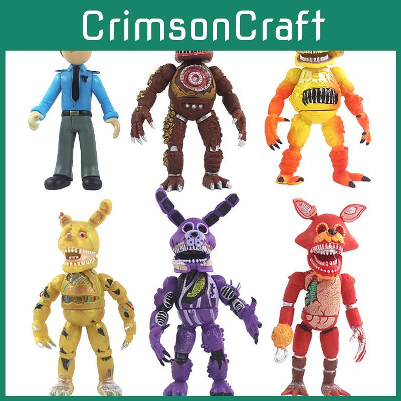 Vibrant 6pcs Fnaf Five Nights At Freddy's Light Up Action Figures For Kids