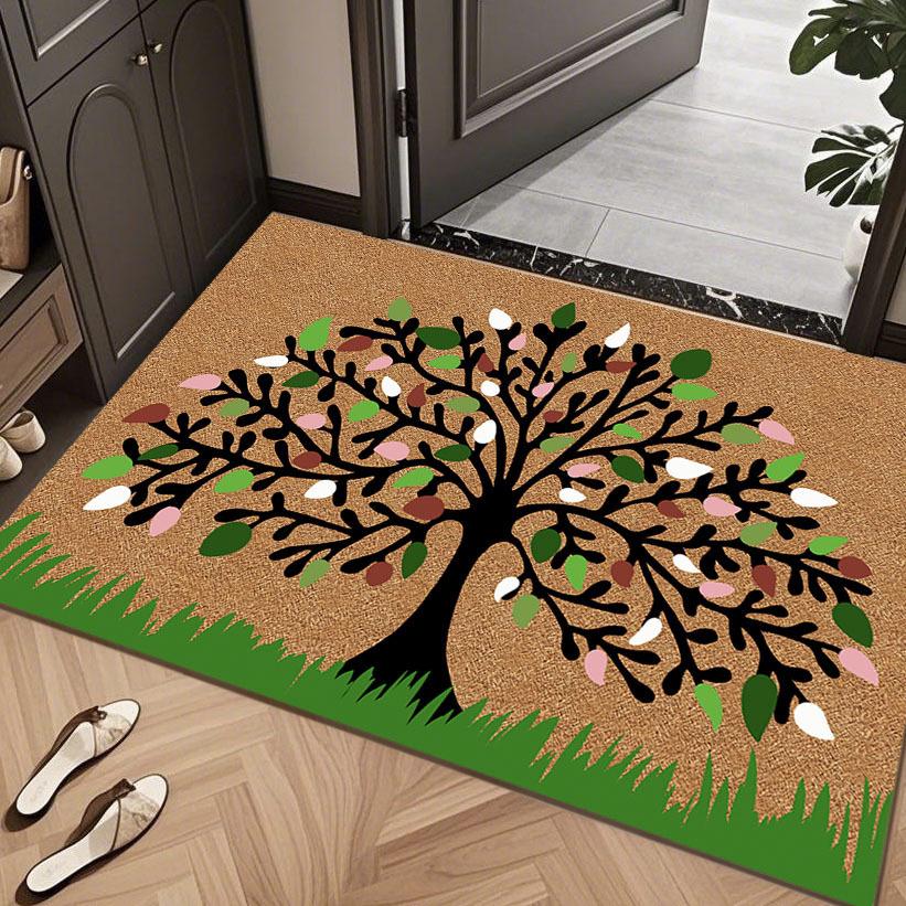 American Style Non-slip Coconut Palm Entry Mat - Dirt Wiping Mud Scraper for Doors