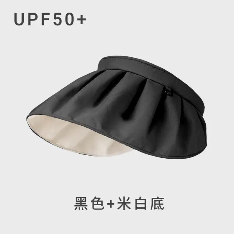 Sonnenhut Sommer Damen Sonnenschutz UV-Schutz Leere Oberseite Vinylschale Hut Großer Schirm Sonnenschutz Gesicht Outdoor Radsporthut