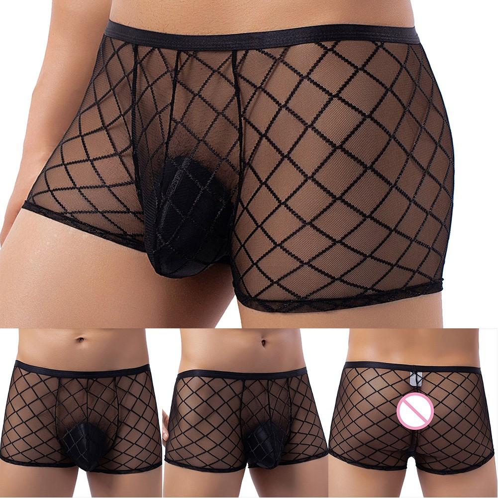Pánské boxerské kalhotky průhledné sexy sexy pokušení průhledné