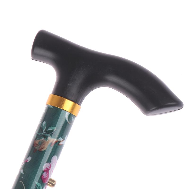 1Pc Aluminum Alloy Five-Section Folding Cane T Handlebar Safety Walking Stick