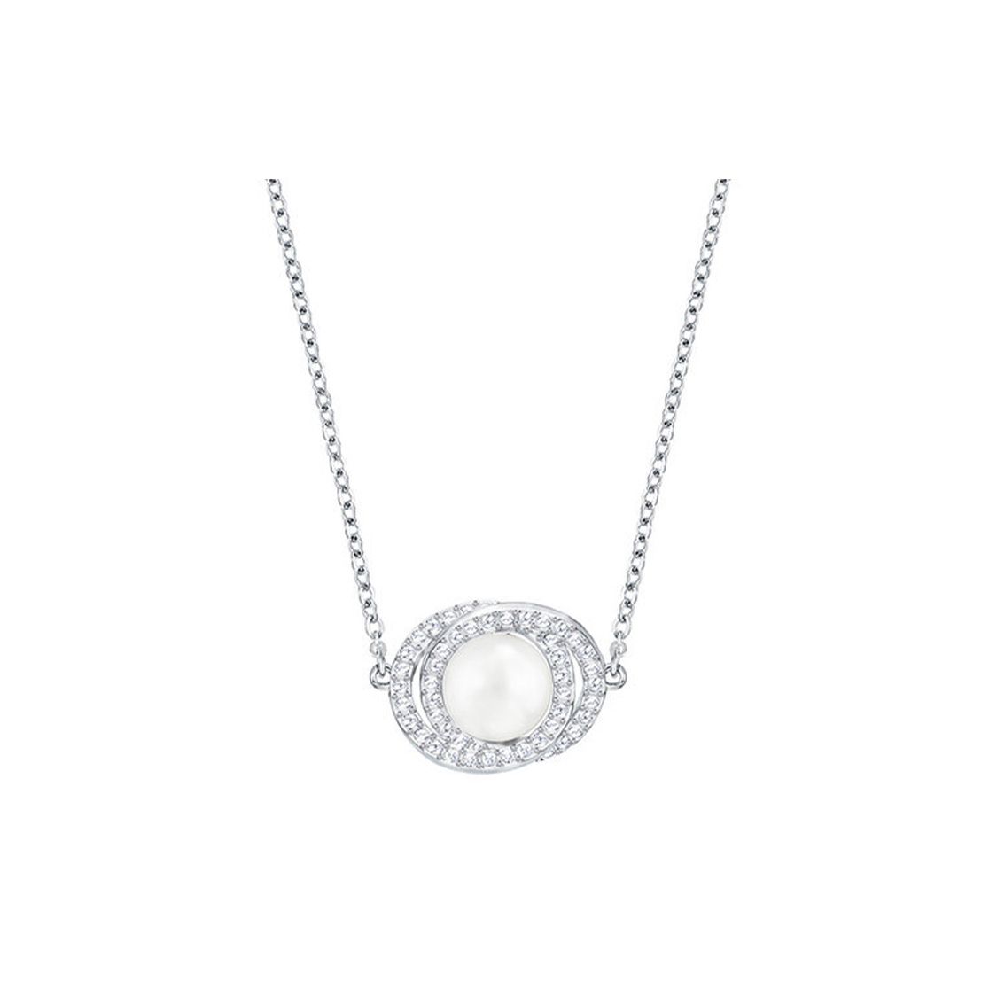 Swarovski Fashionable Elaborate  Silver Minimalist Pearl Alloy Crystal Necklace Women necklace 5289269 Silver,F