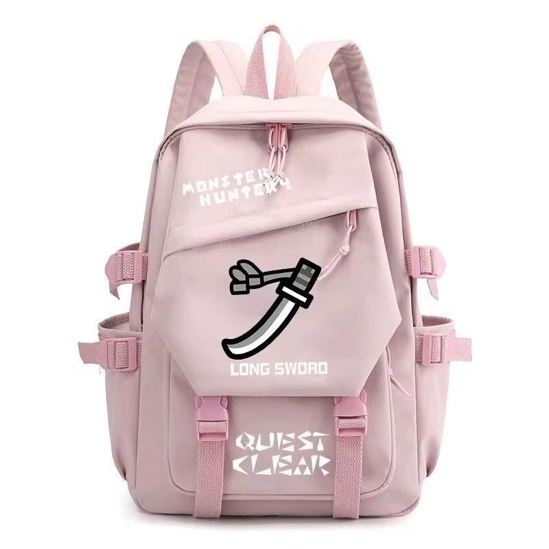 Wersja Q Monster Hunter Mężczyźni Kobiety Plecak Długi Miecz Felyne Diablos Rathalos Kreskówka Uczeń Plecak Szkolny Japońska Anime Plecak na co dzień
