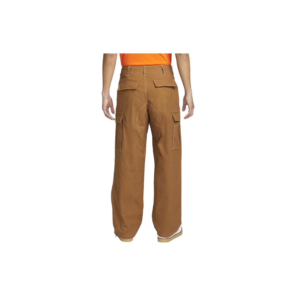 Nike Solid Color Logo Button Pocket Casual Pants Men Bottoms Brown FD0402-270