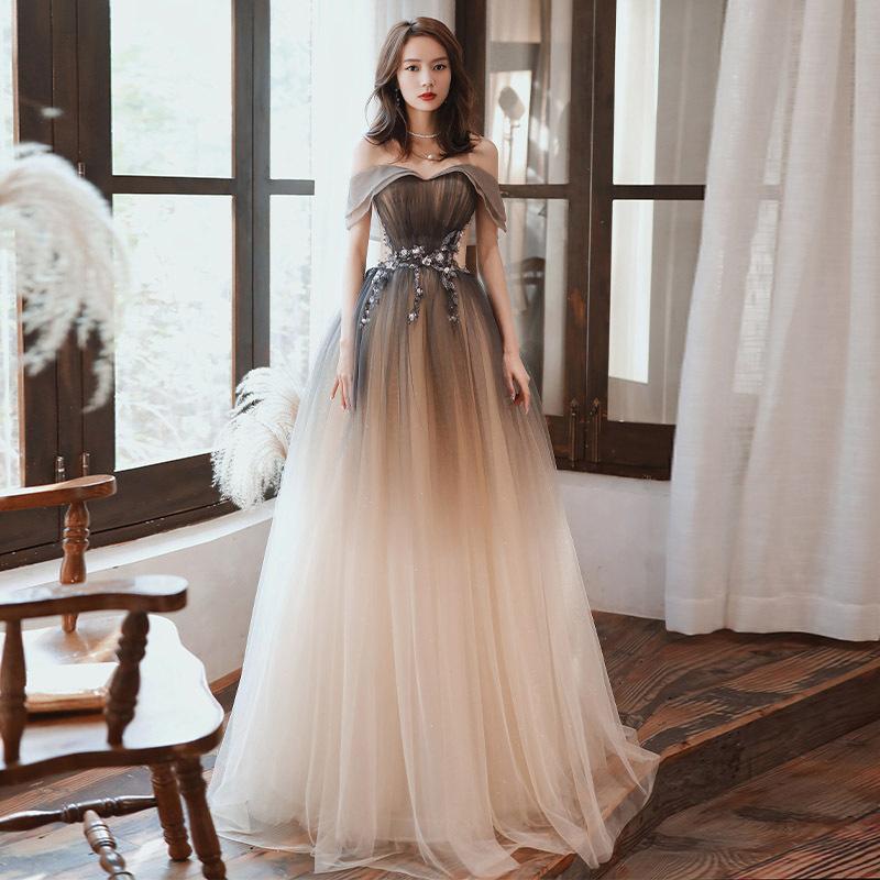 Evening Dress 1011 New Starry Sky Design Sense Art Test Performance Annual Meeting Dress Summer