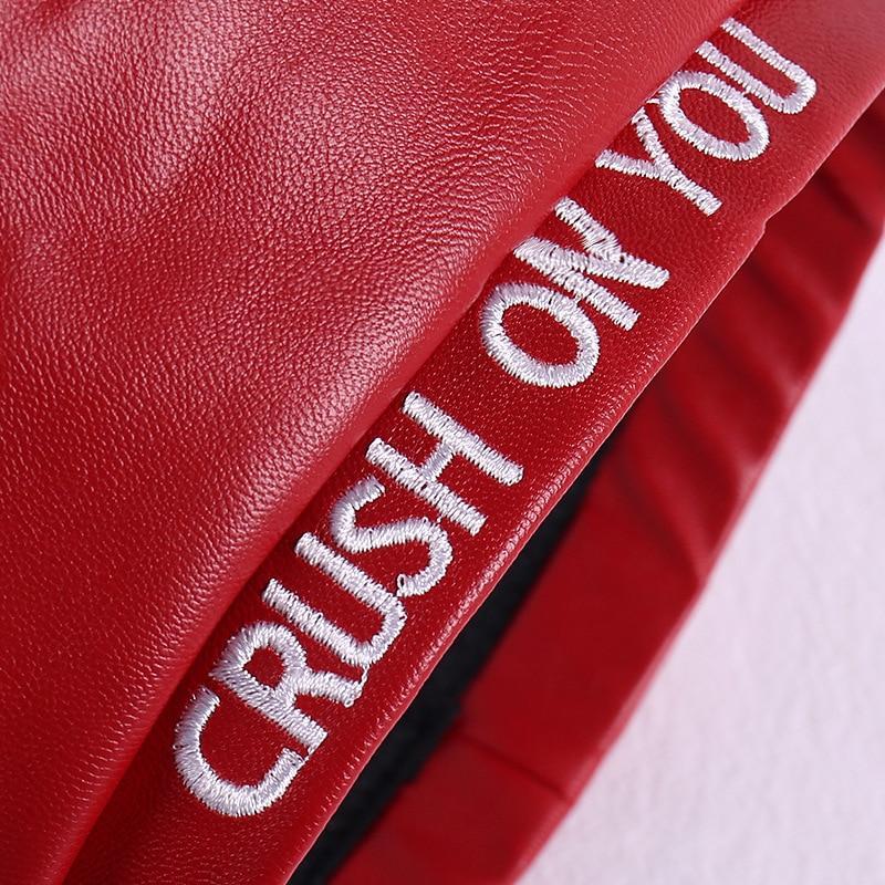 Commodity PU Beret Women's Autumn Winter Newsboy British Vintage Street Painter's Hat Red Hat White Letter Berets