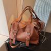 Vintage Simple Women Shoulder Bag High Quality PU Leather Underarm Tote Purse