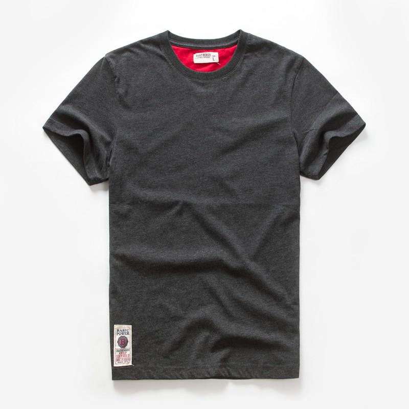 Solid Color Men's Short Sleeve Round Neck T-Shirt, Washed and Brushed, Available in Plus Sizes.