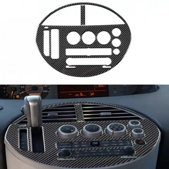 2PCS Black Carbon Fiber Central Control Trim Cover For Nissan Quest 2004-2006
